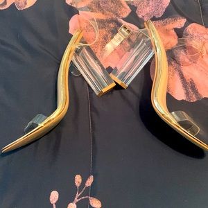 FashionNova clear strapped heels